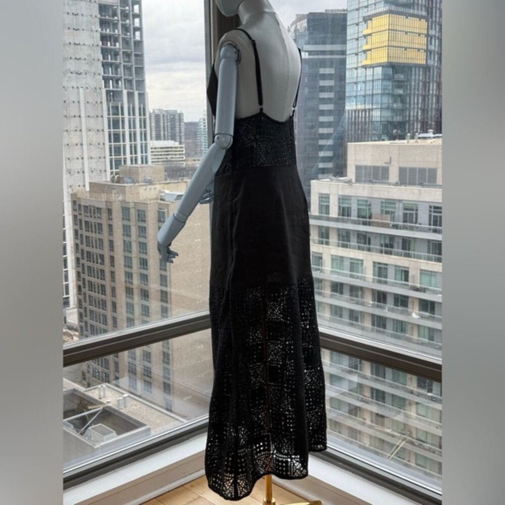 🆕 SIR THE LABEL 🧿 NWOT Rayure Tri Crochet Maxi Dress, Black Crochet, Sz 2 US 6 - Picture 9 of 16